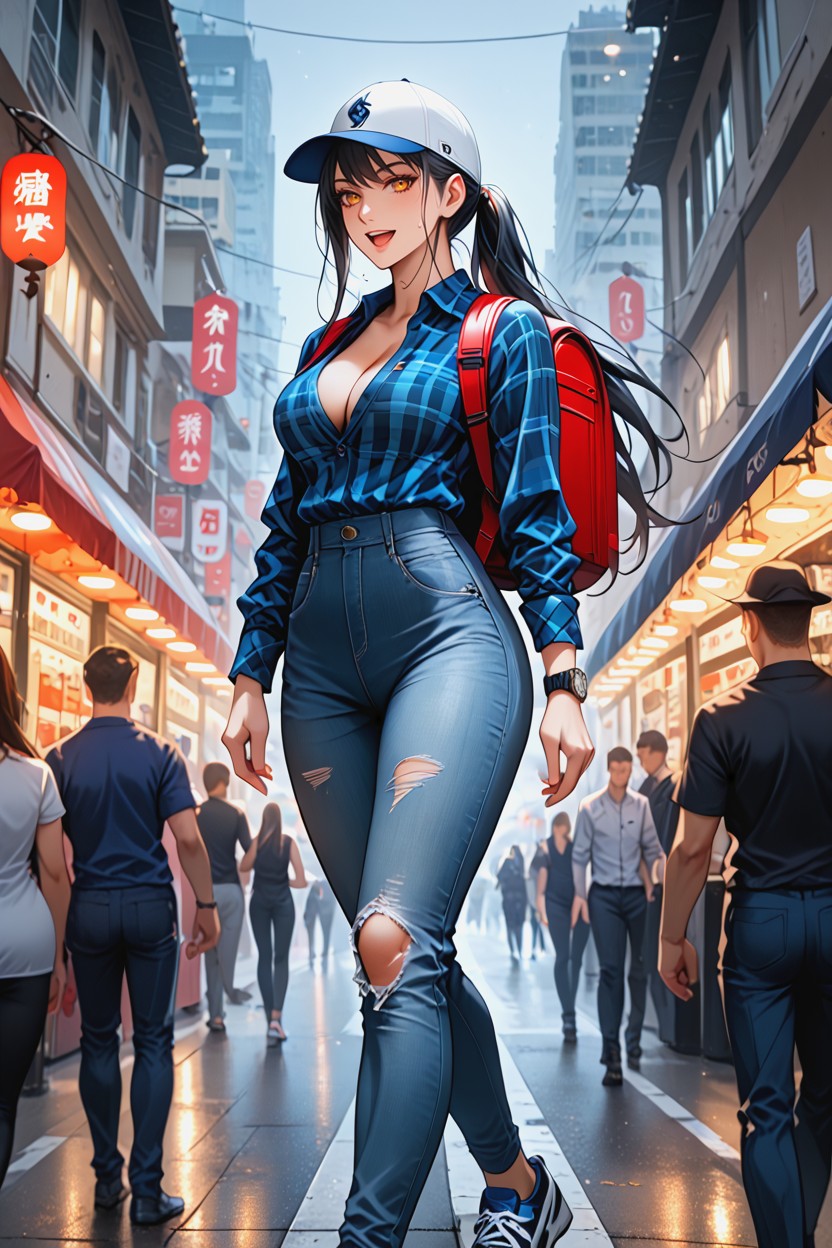 18+, Sweaty Skin, Two Tone White Sports Shoes With Blue Strings Hentai AI Porn