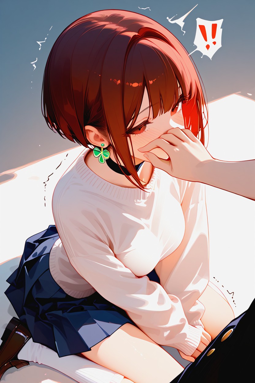 Anime Art Style, Hand Covering Mouth, Perfect Fingers Hentai AI Porn