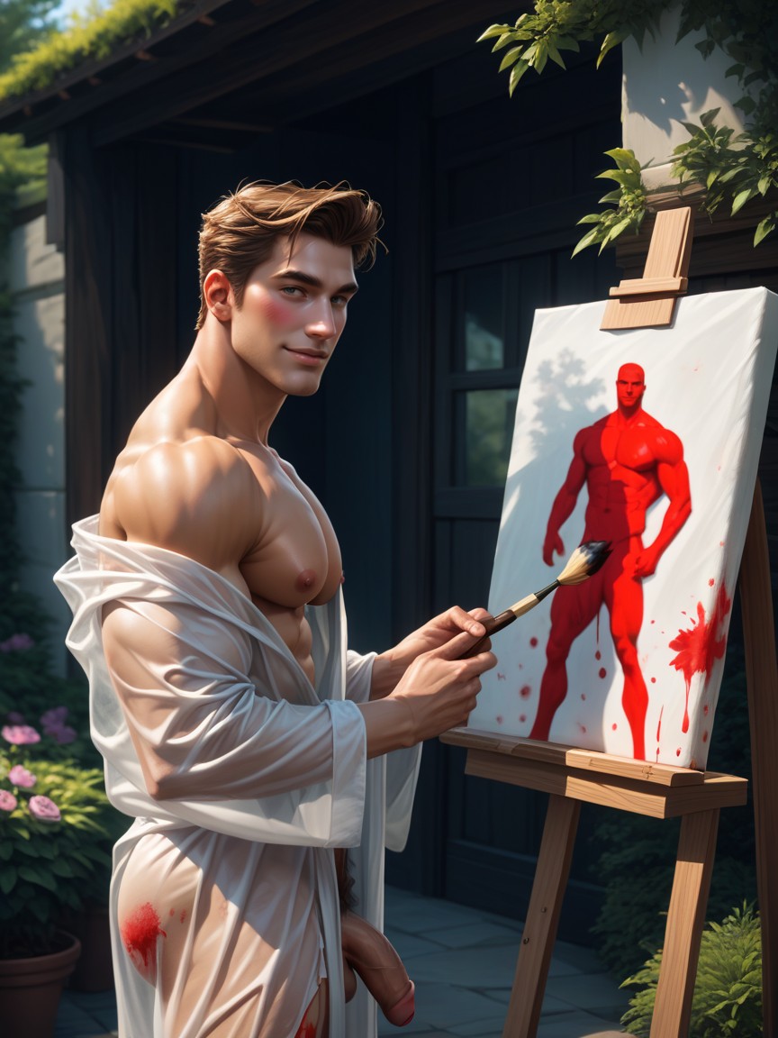 Painte, 20+, Pubic Hair AI Gay Porn