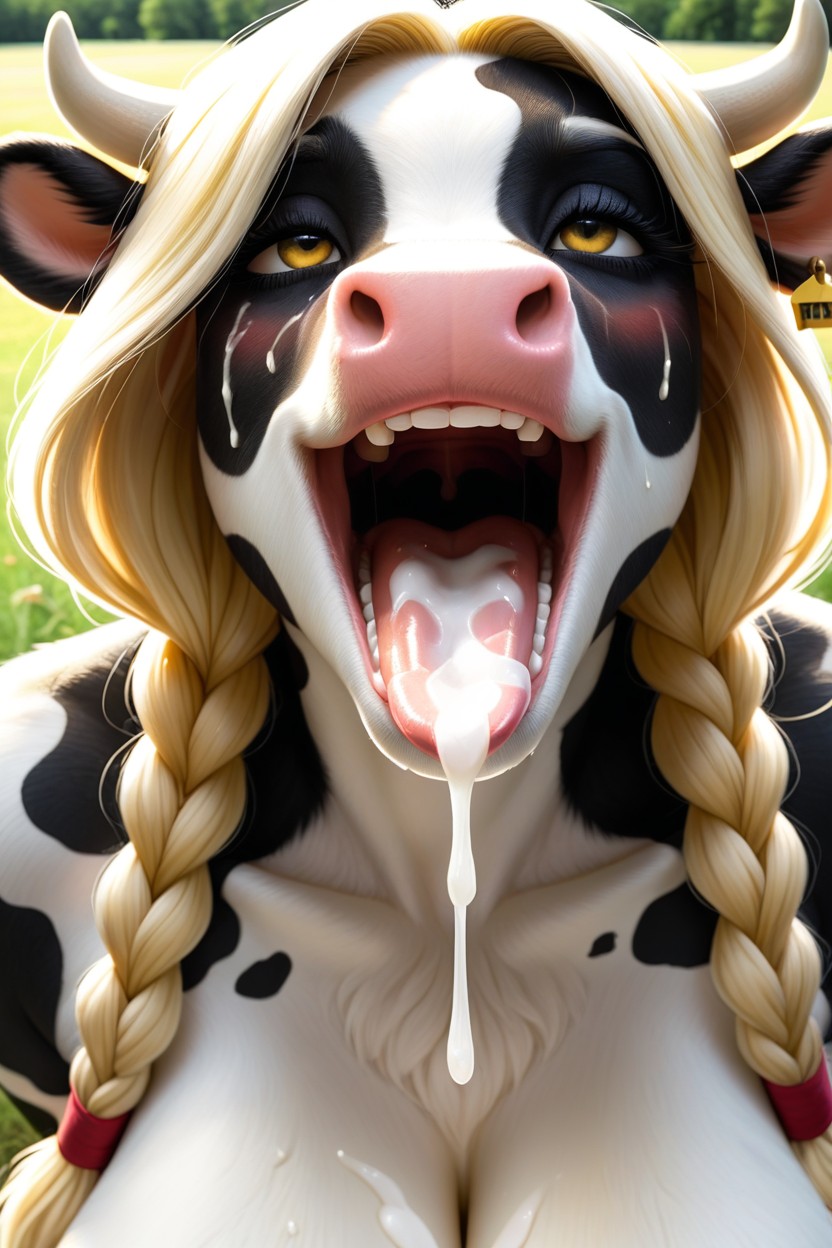 Stringy Cum In Mouth, 소, 부드러운 빛 퍼리 AI 포르노