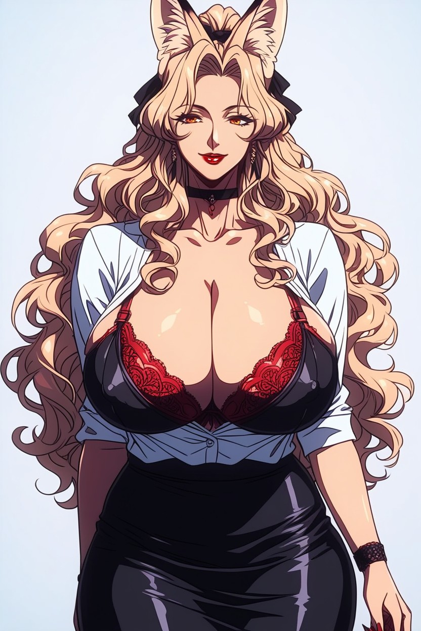 Mature Woman, Black Skirt, Solo Hentai AI Porn