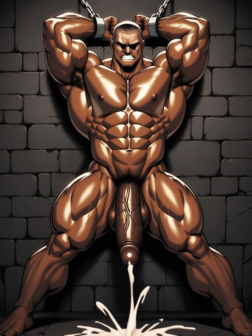 Restrained By Sturdy Shackles, The Penis Swelled Up Hideously, Cum Control AI Gay Porn