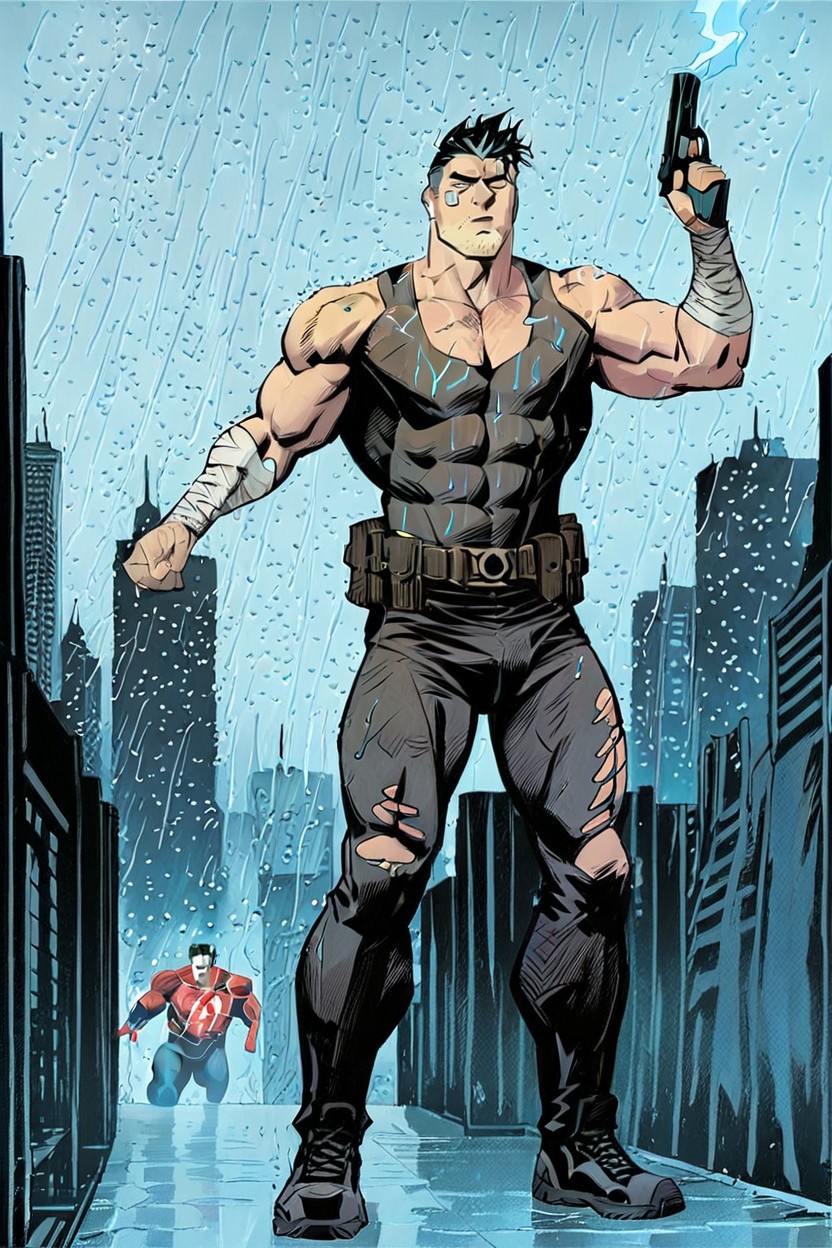 New York, Serious, Muscular Build AI Gay Porn