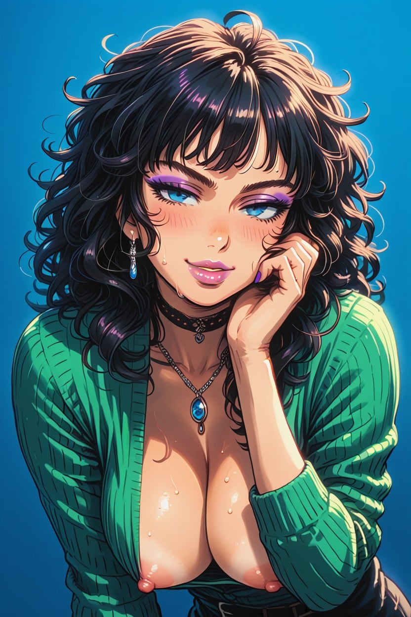 Leaning Forward, Half Lidded Eyes, Detailed Shading Hentai AI Porn