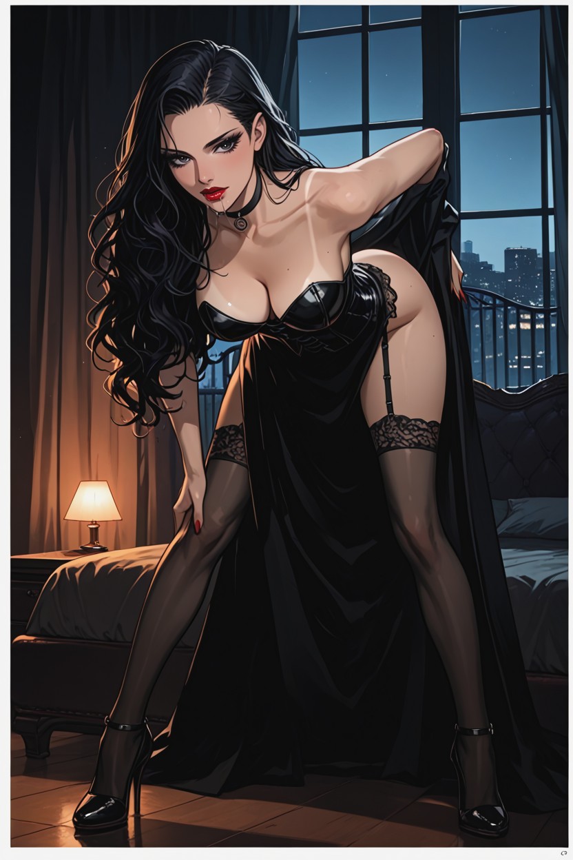 Film Noir Atmosphere, Cinematic Lighting, Backlit Hentai AI Porn