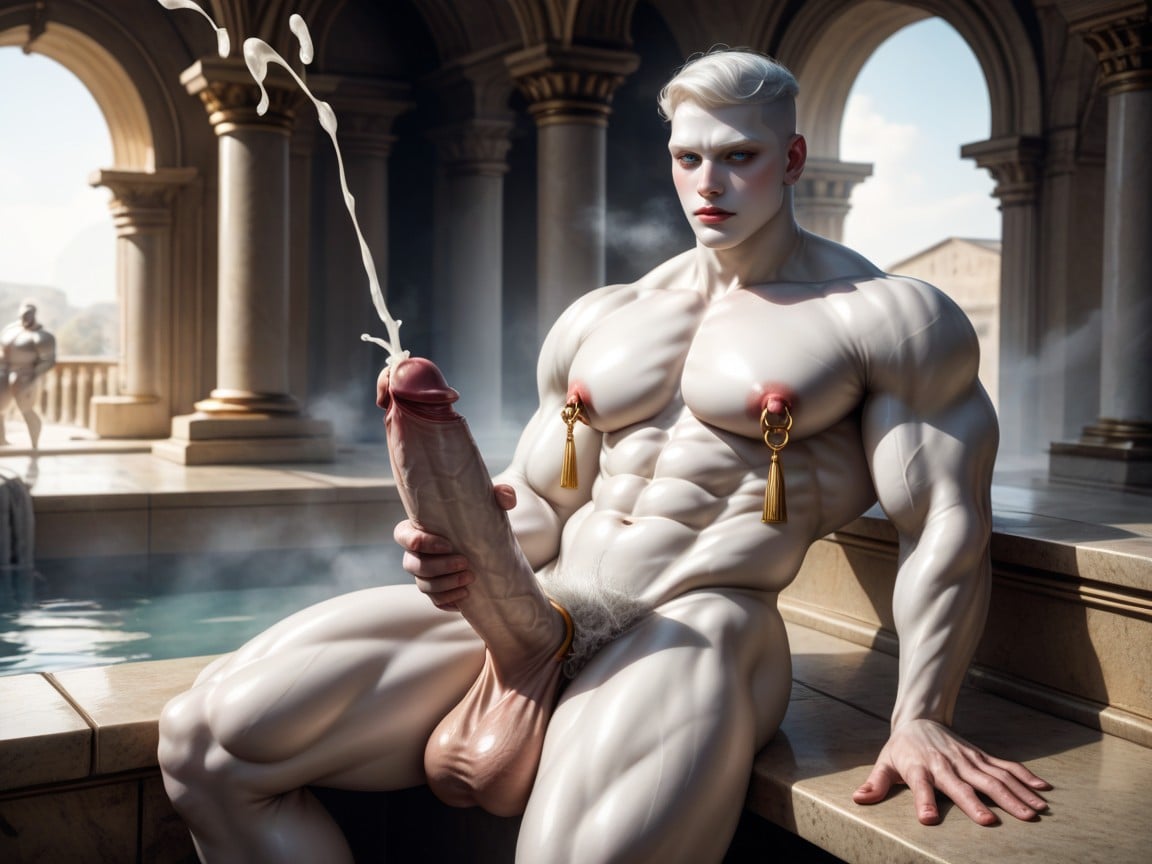 Huge Man Boobs, Skylight, Chalk White Skin AI Gay Porn