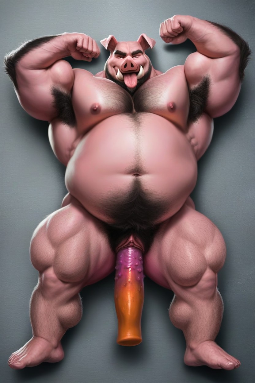Orgasm, Pig Ears, Fat Furry AI Porn