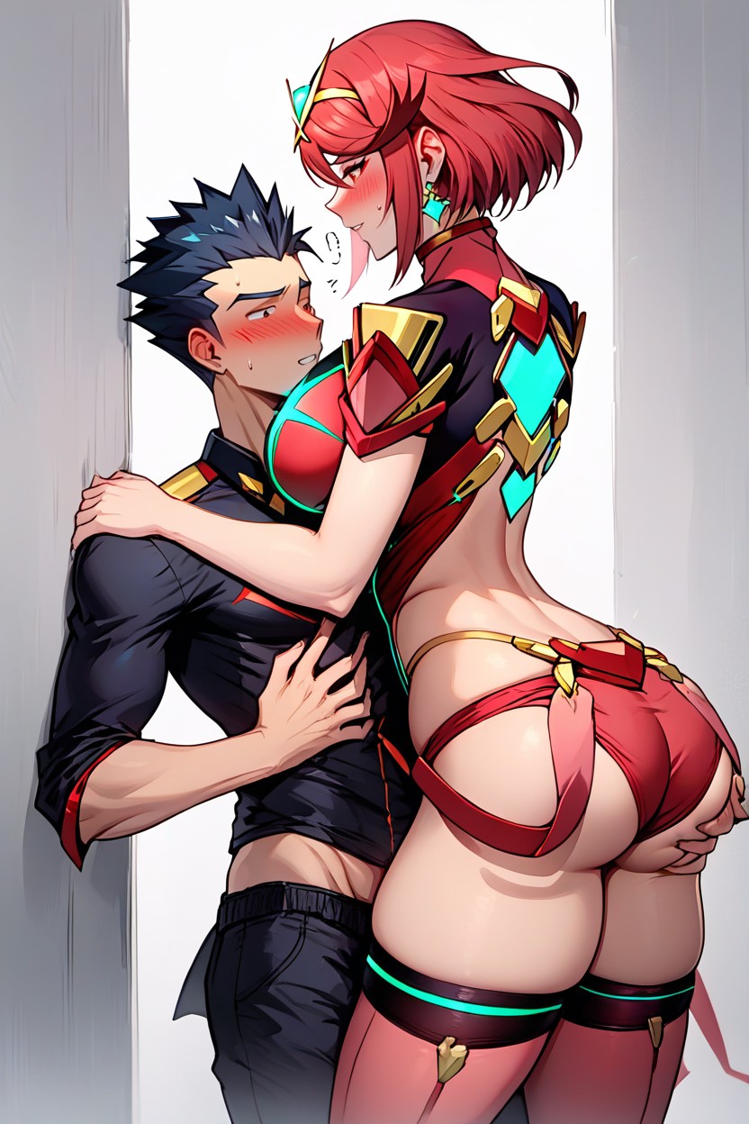 Groping, Pyra Holding Rex, Pyra Has Thick Thighs Hentai AI Porn