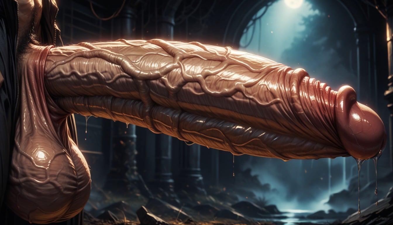 Intricate Penis Details, Enormous Thick Juicy Erect Veiny Penis, Thickest Girthy White Penis AI Porn
