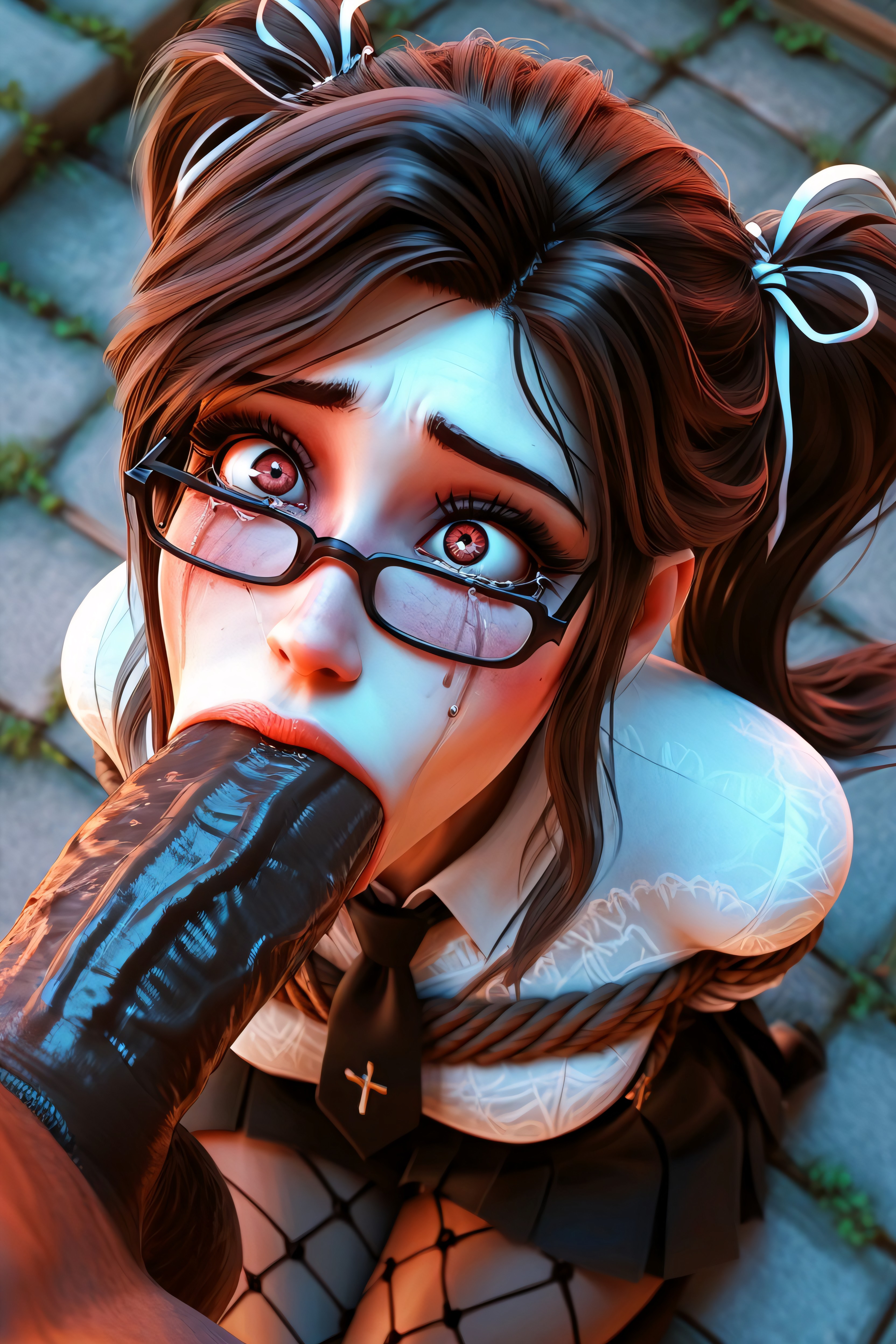 Hair Ribbon, Ahegao, Freckles AI Porn