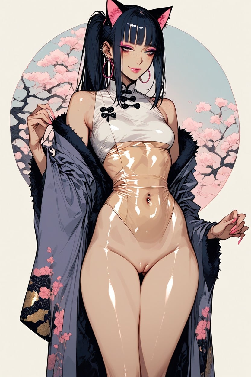 Lean Legs, Fur Coat, Puffy Pussy Hentai AI Porn