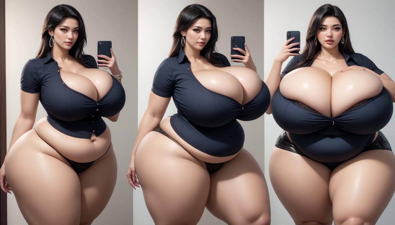 Hyper Ultra Mega Fat Ass, Selfie, Multiple Views BBW AI Porn