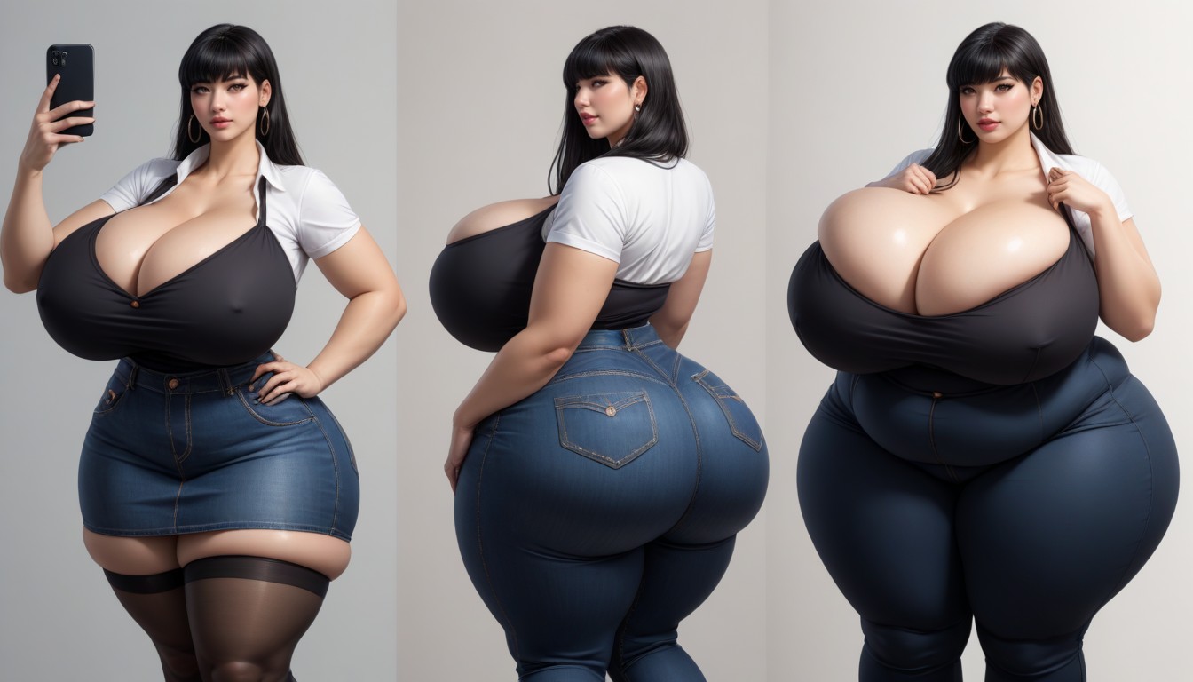 The Most Perfect Gargantuan Massively Fat Breasts Expansion, The Most Perfect Face, Selfie BBW AI Porn