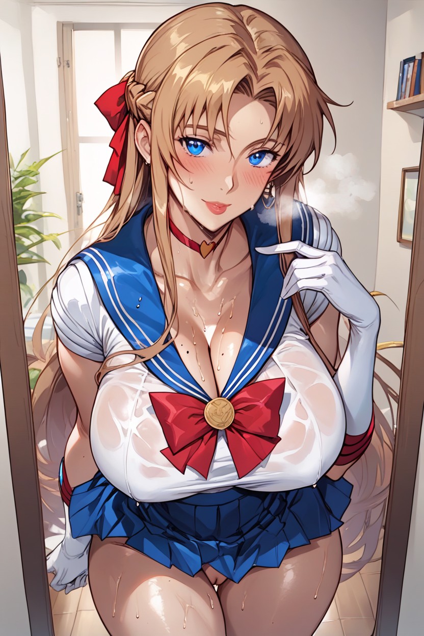 Heavy Breathing, Blushing, White Gloves Hentai AI Porn