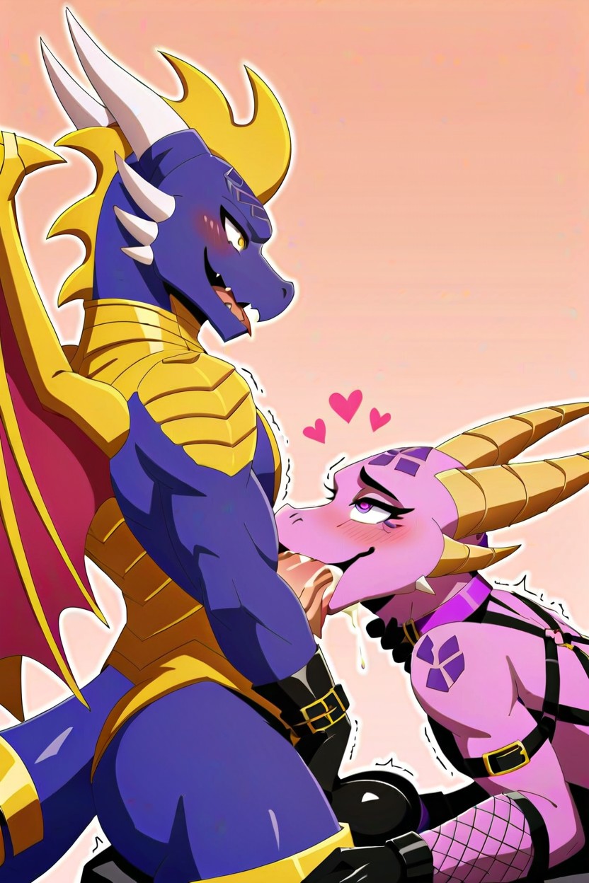 25+, Horny, Purple And Gold Scales Porno IA Furry