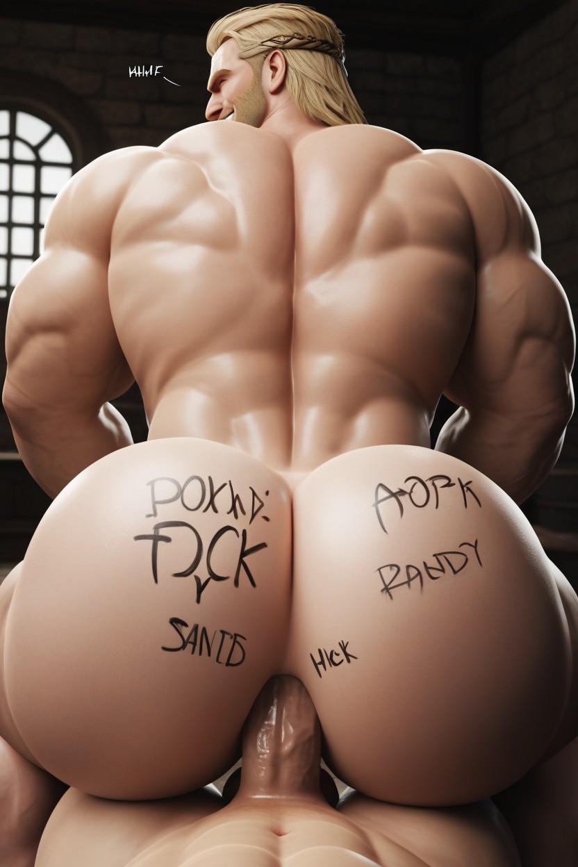 Smirk, Muscular, Viking AI Gay Porn