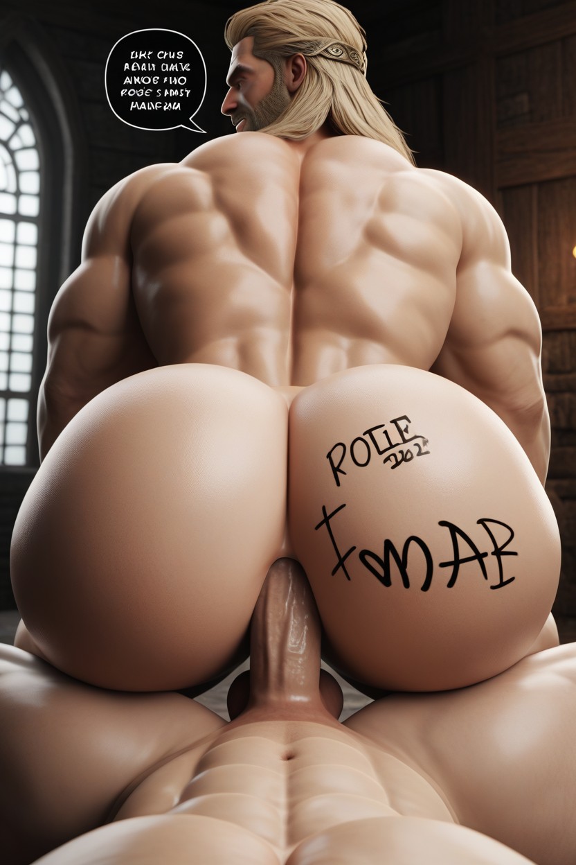 The Top Moaning And Saying He Can See Valhalla, Lean Waist, Body Writing On Ass AI Gay Porn