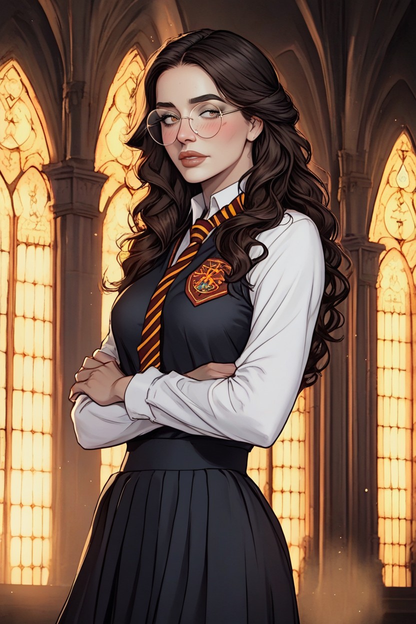 Female Harry Potter, Palace Background, Round Glasses AI Porn