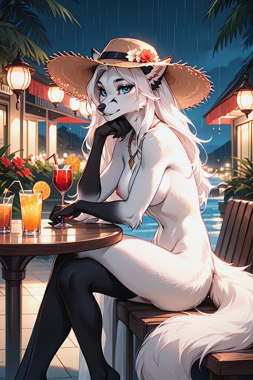Outdoor Terrace, Detailed Environment, Summer Evening 퍼리 AI 포르노