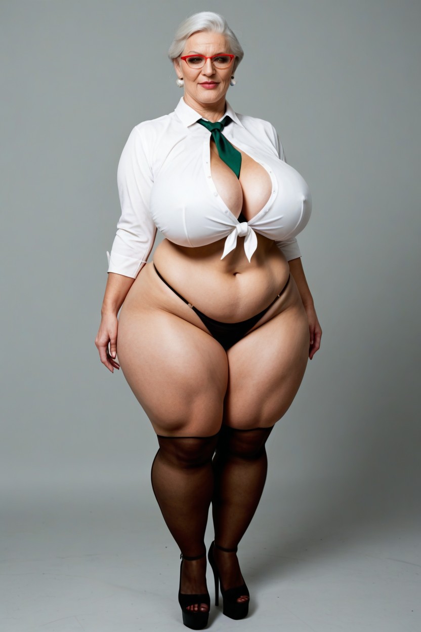 Giant Boobs, Uniform, Bangs AI Porn
