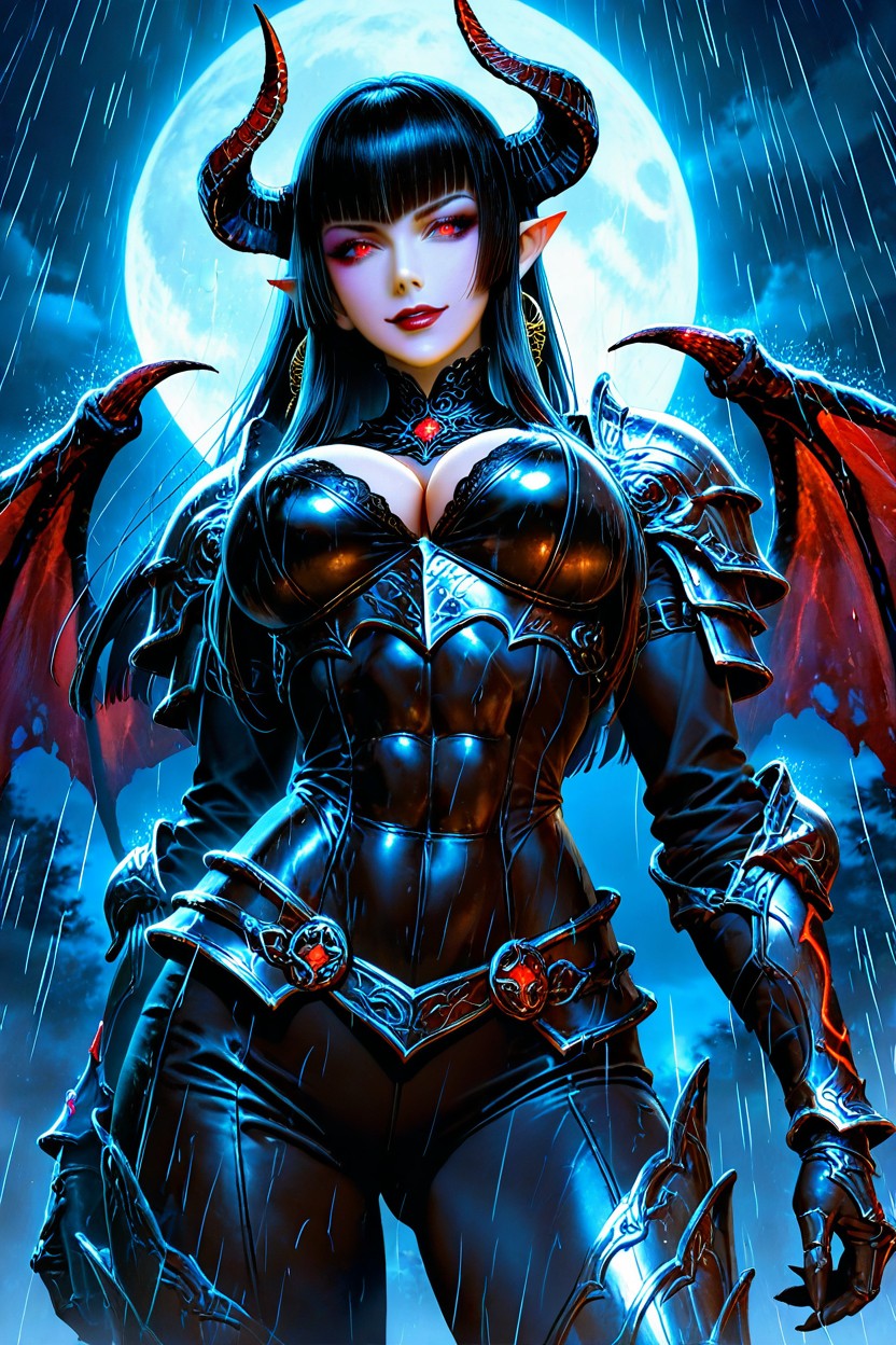 Dark Fantasy, Clouded, Demon Horns AI Porn