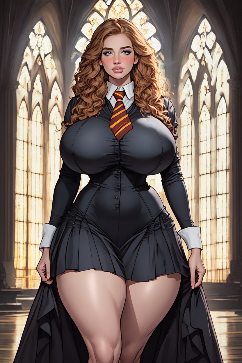 Beautiful Hogwarts Uniform, Puffy Lips, Soft Jaws AI Porn