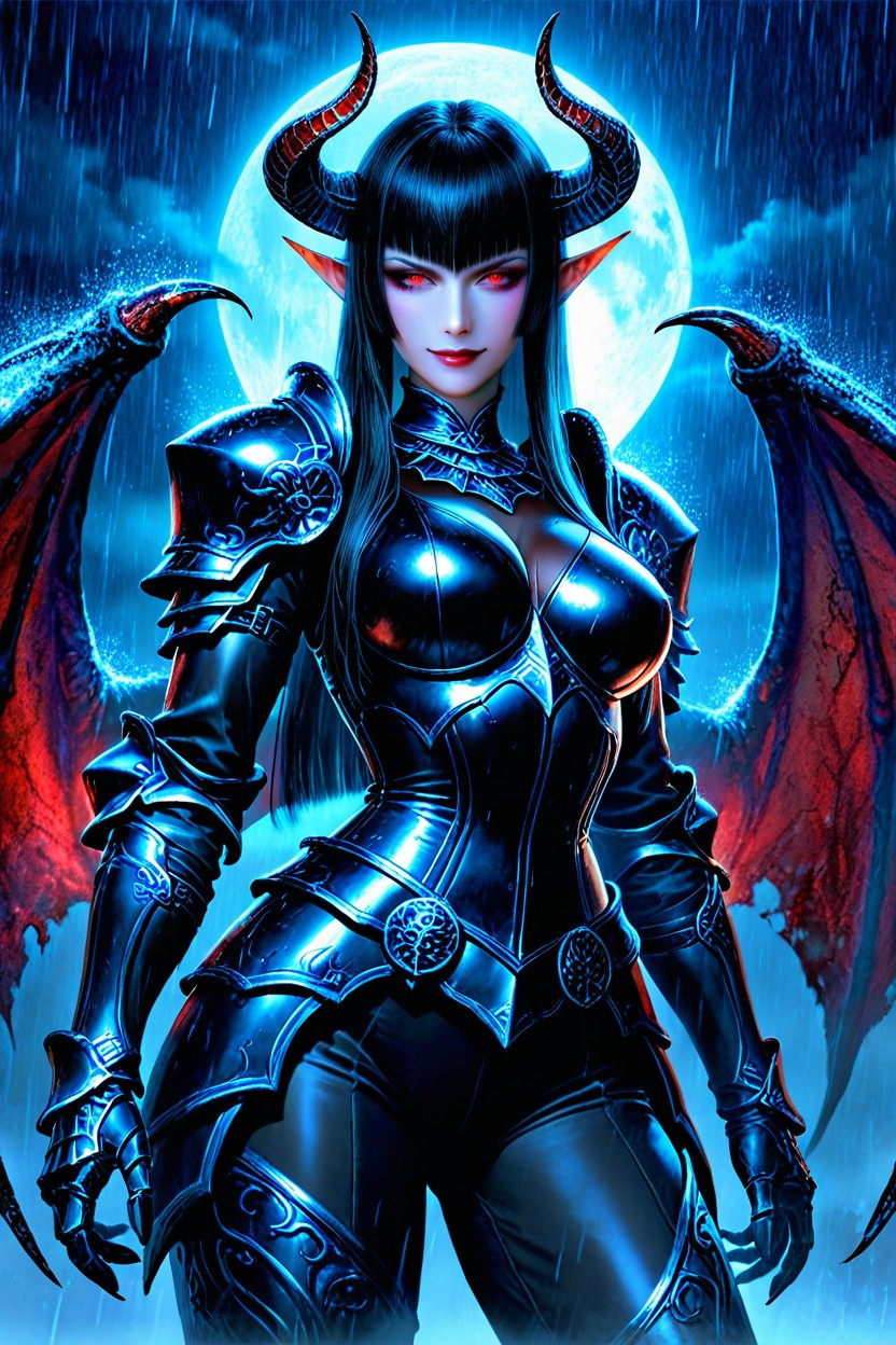 Skinny, Black Hair, Full Armor AI Porn