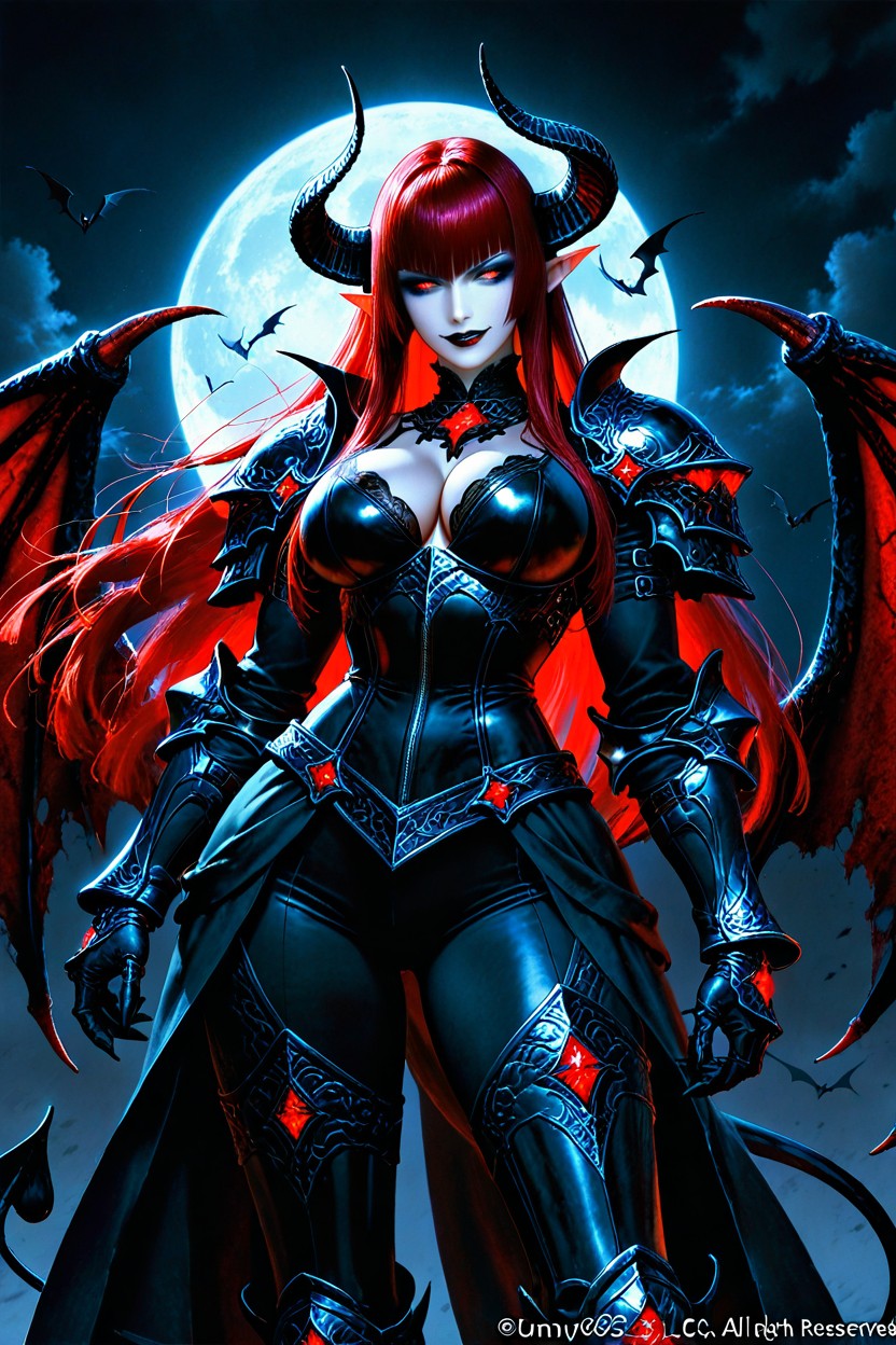 Gothic Makeup, Moon, Full Plate Armor AI Porn