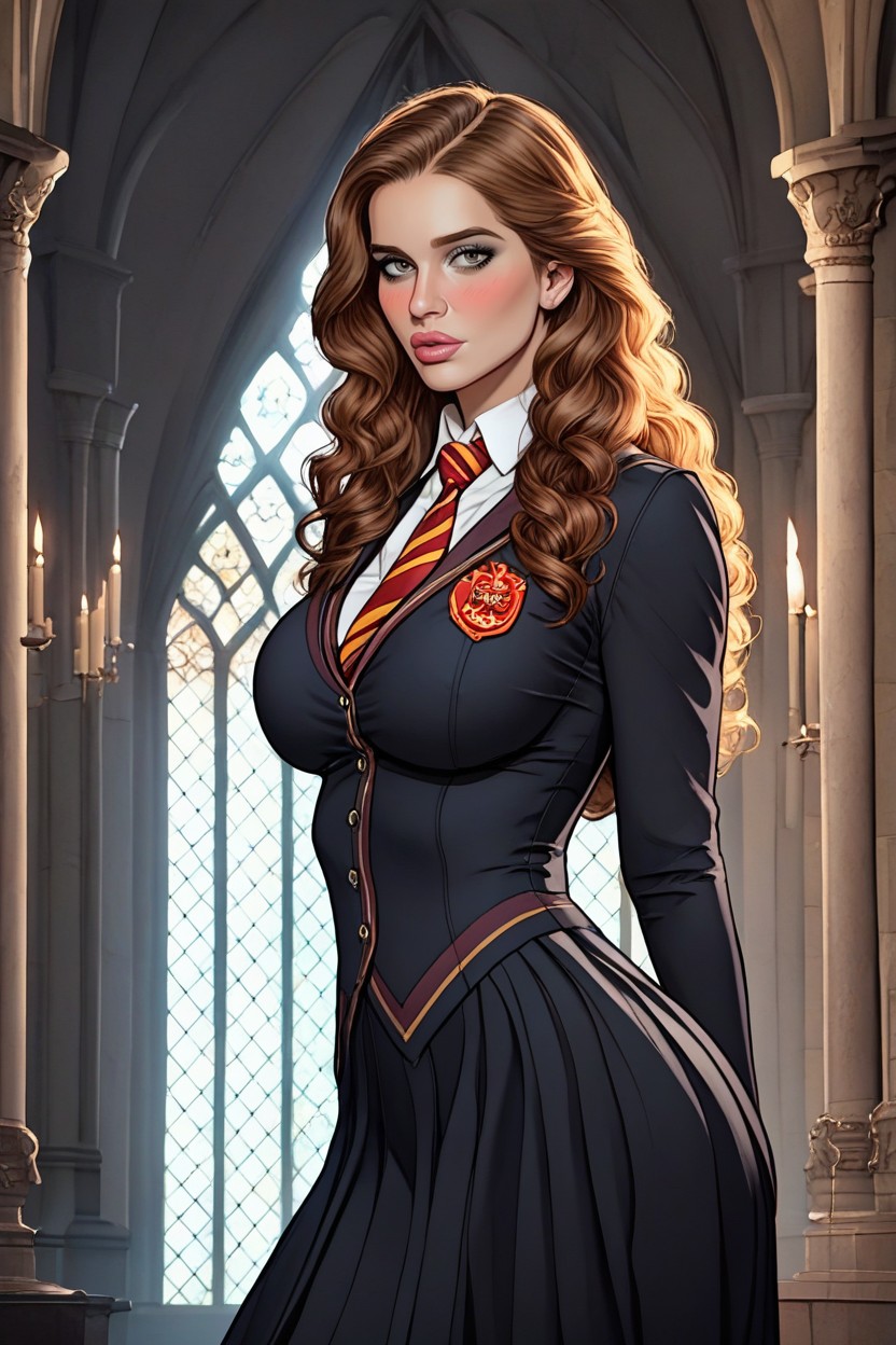 25+, Black Outfit, Bimbo Hermoine Granger AI Porn