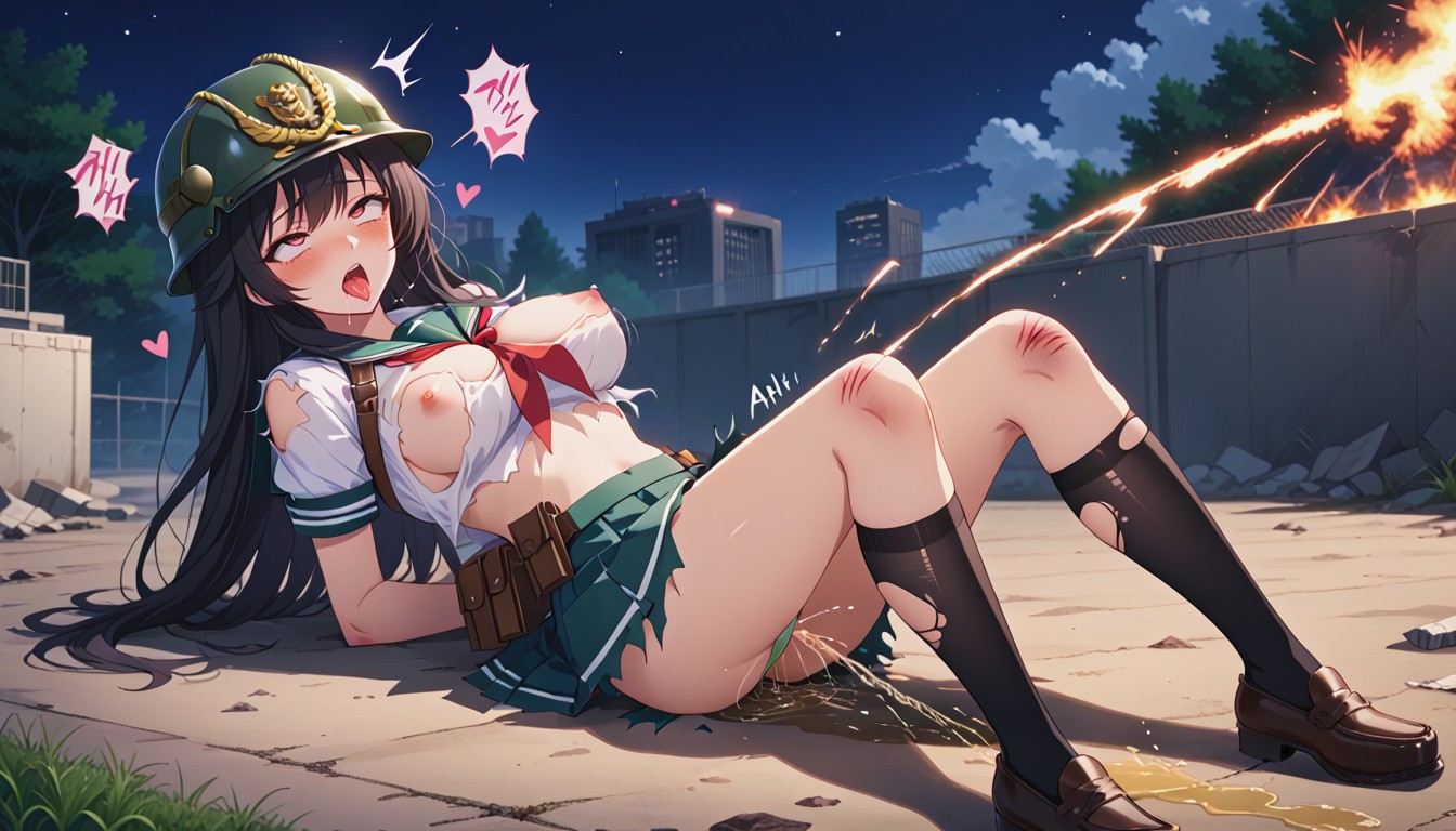 Harness, Military Helmet, Gun AI Porn