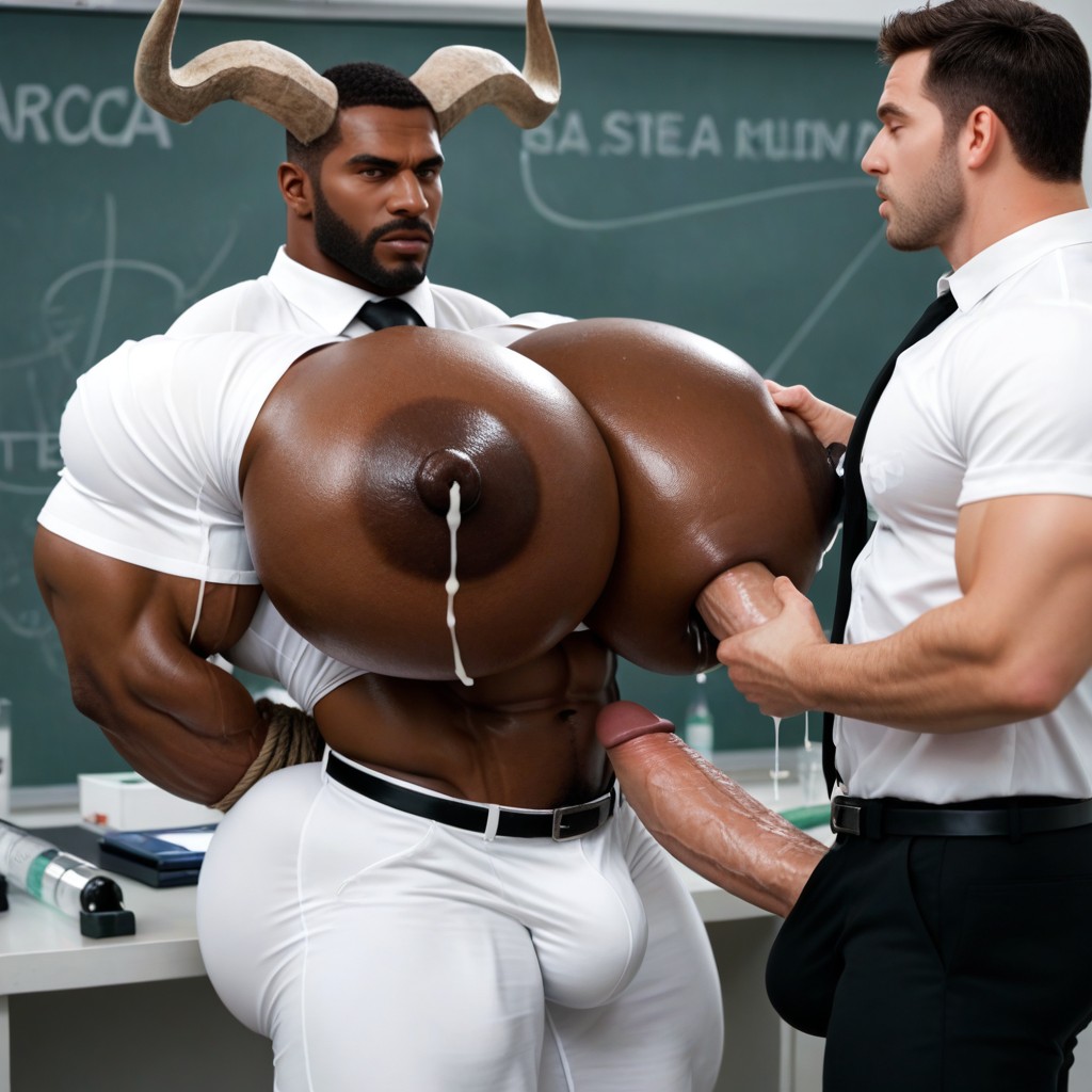 Hands Tied Behind Back, Erect Penis, Lab AI Gay Porn