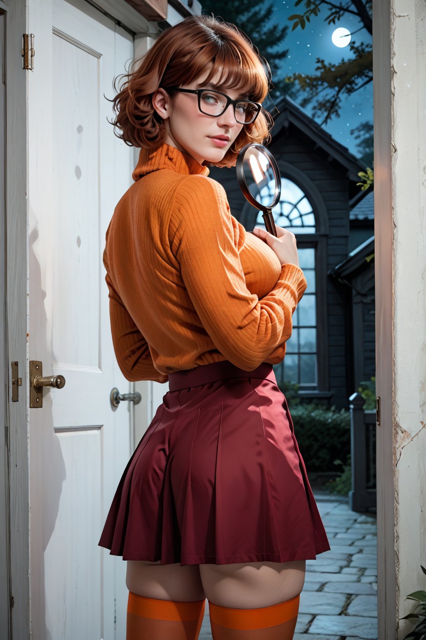 Seductive Pose, Velma Dinkley, Embarrassed Hentai AI Porn