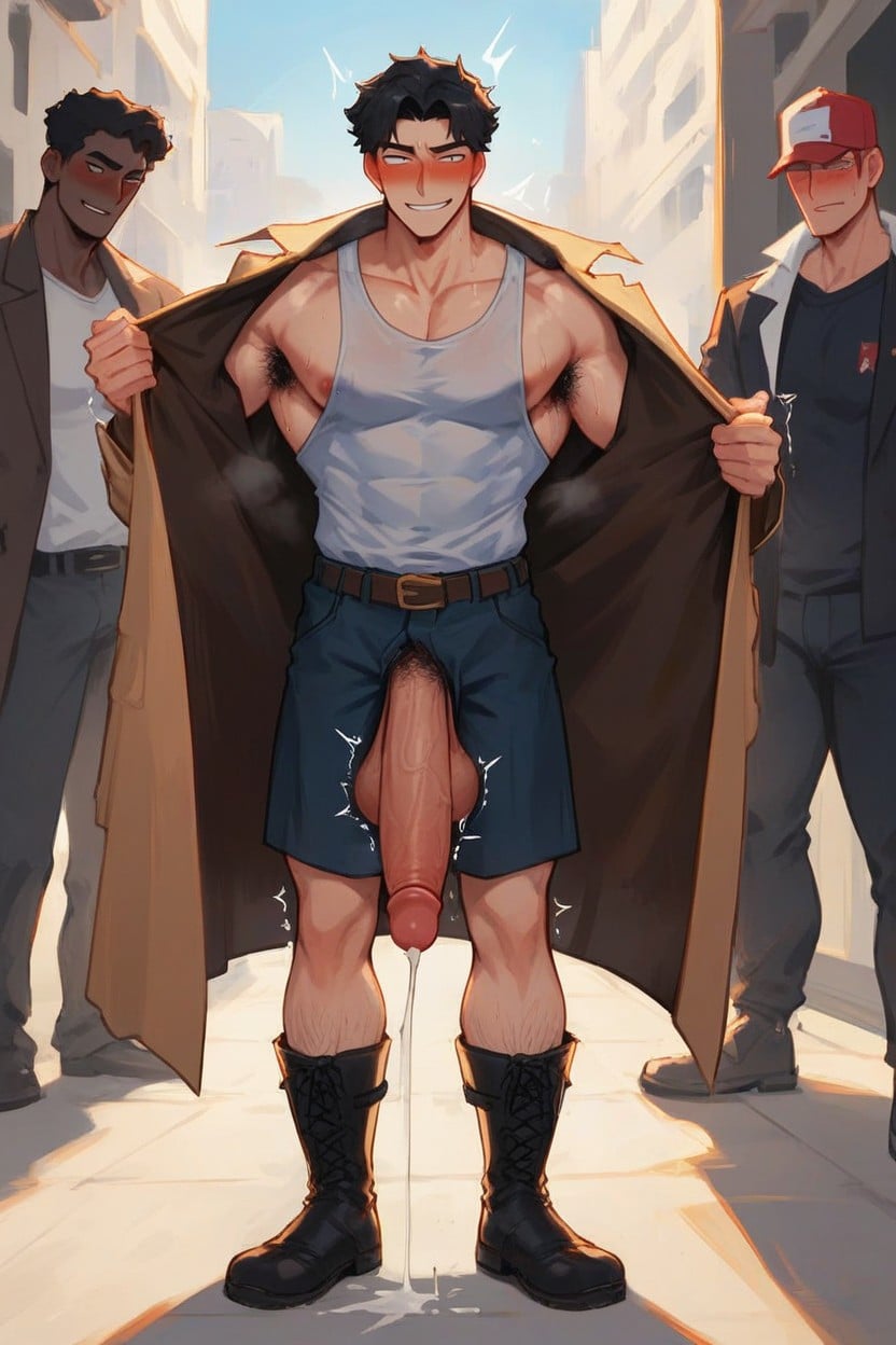 Skinny, Blushing, Standing AI Gay Porn