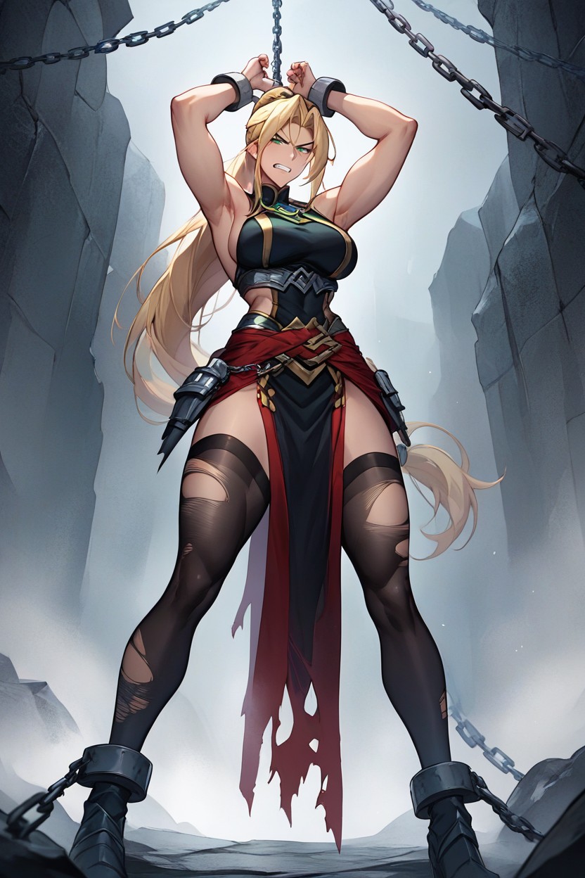 Torn Clothes, Very Aesthetic, Green Eyes Hentai AI Porn