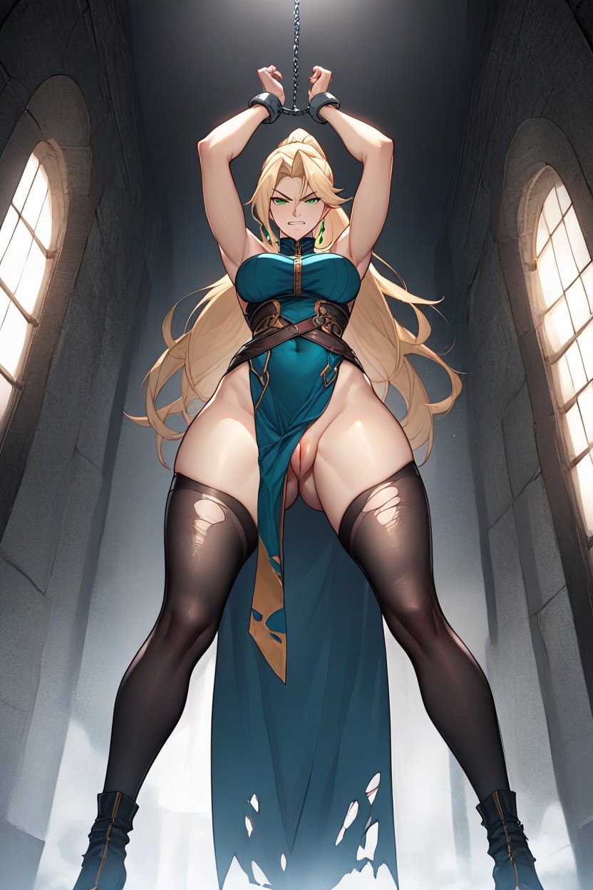 Green Eyes, Paladin Sonya Nekono Oyashiro, Standing Hentai AI Porn