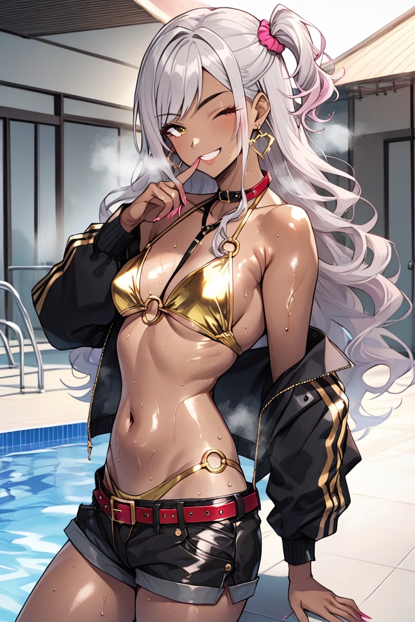 Swimsuit, Sweat, Pool Hentai AI Porn