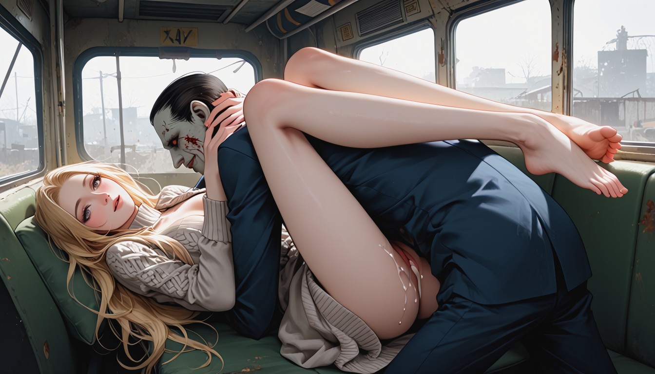 Eyes Rolling, Arched Back, Sexy Long Legs AI Porn