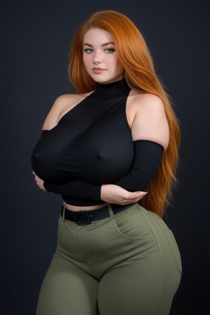 Thick Thighs, Natural Breast, Ginger Hair AI Porn