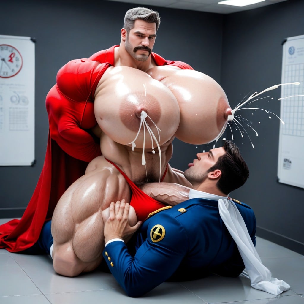 Omni Man's Arms Tied Behind Back, Sucking Nipples, Night AI Gay Porn
