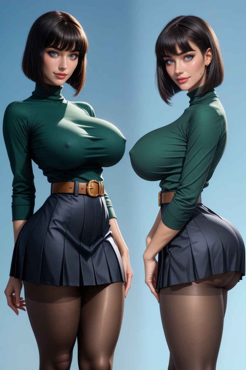 Voluptuous, Smirk, Piercing AI Porn