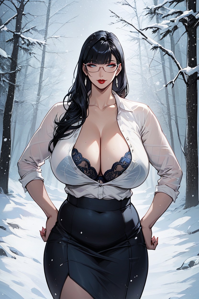 Snowing, Bigger Female, Perfect Anatomy Hentai AI Porn