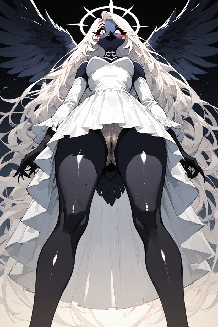 Black Sclera, Hard Nipples Through Clothes, Glowing White Halo 퍼리 AI 포르노