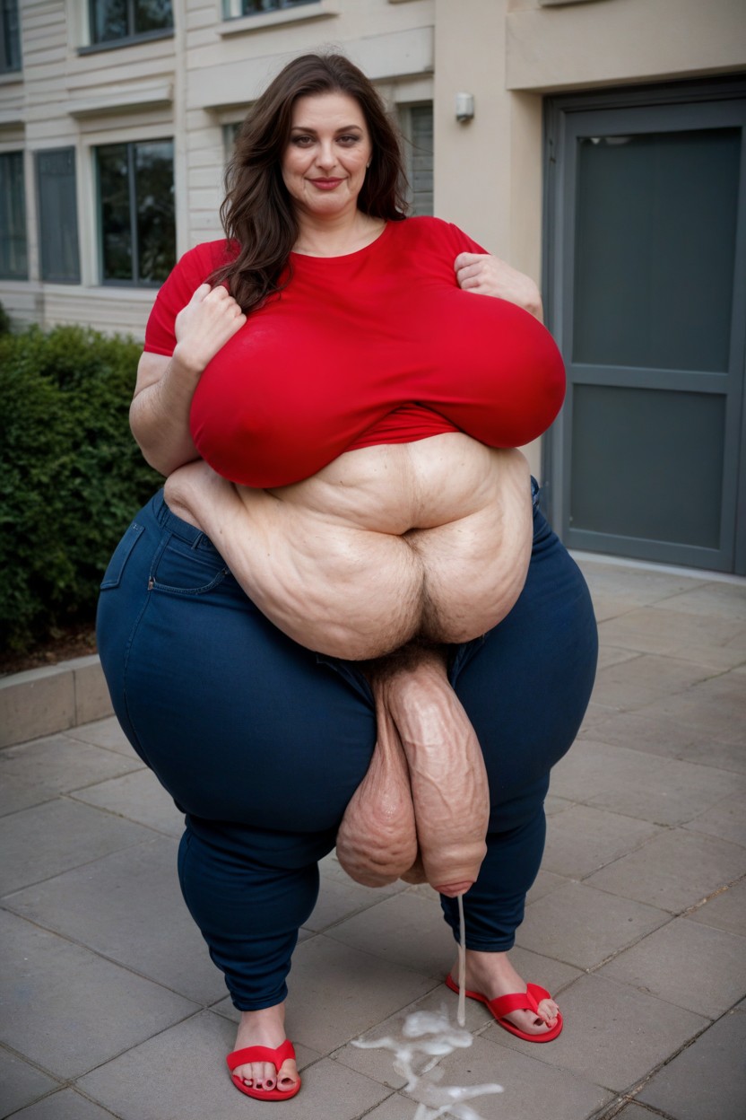 Giant Saggy Breasts, Gigantic Saggy Stretch Mark Breasts Hyper Saggy Balls, Giant Woman AI Porn
