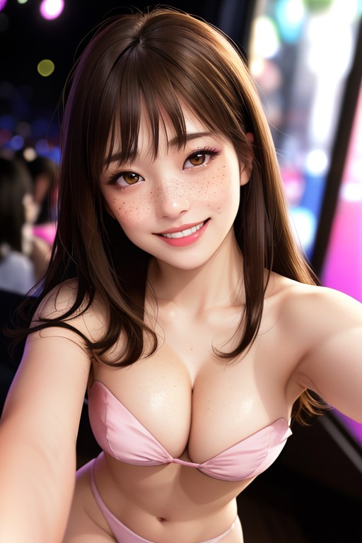Pinky Aerola, Topless, Very Long Hair AI Porn