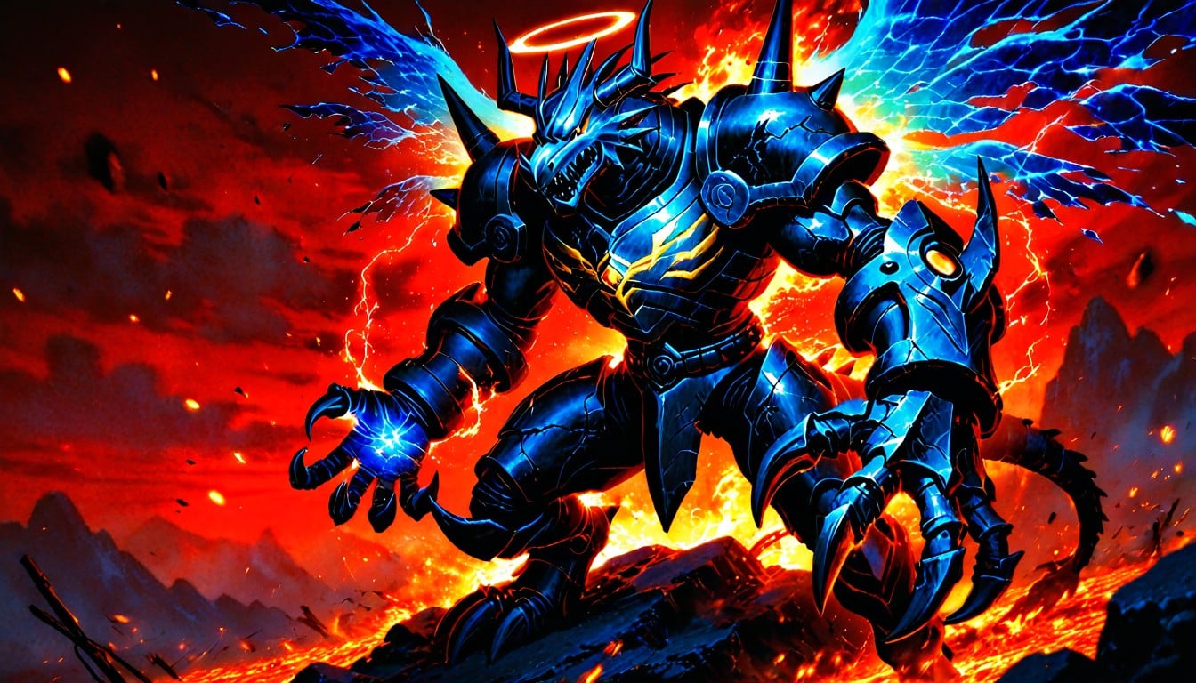 Specular, Battle Worn Yet Unbroken, Raises His Claws Against The Storm Metalgarurumon Hentai AI Porn