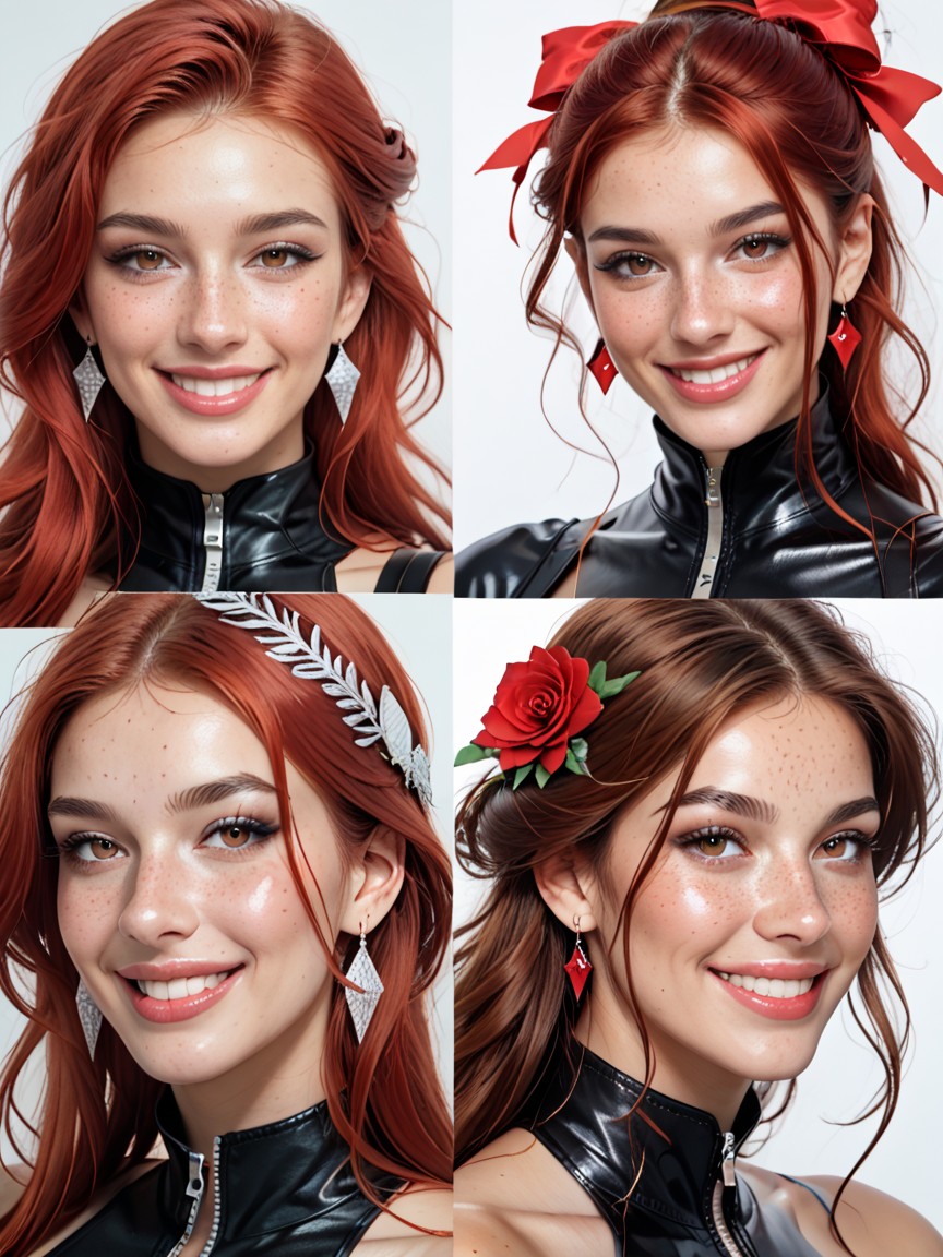 Puffy Nipples, In Universe, Red Bow In Hair AI Porn