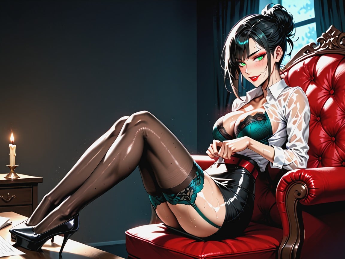 Detailed Expression, Rounded Ass, Excessive Sweat Hentai AI Porn