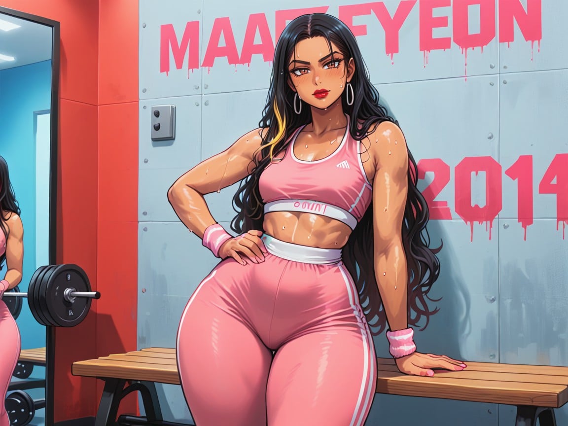 High Breasts, Flying Sweat, Red Lipstick Hentai AI Porn