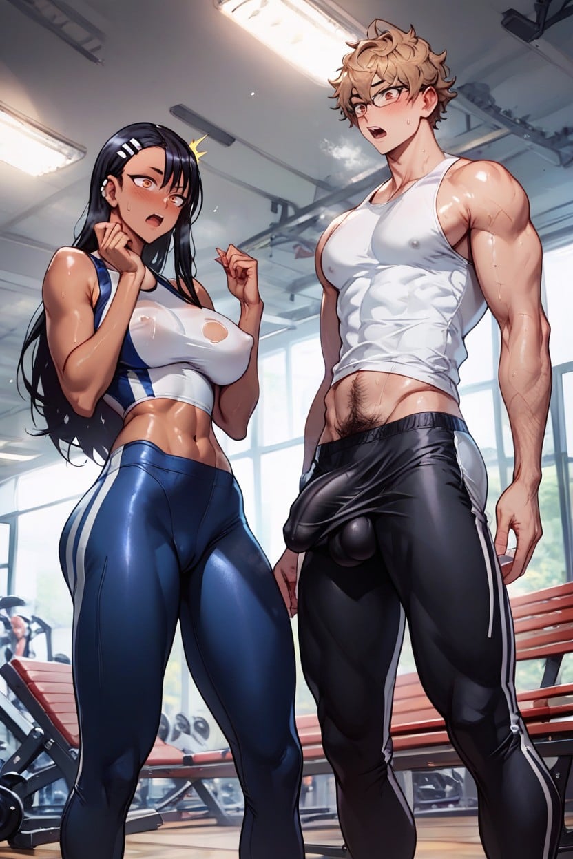 Skinny, Yoga Pants, Gray Sweatpants Hentai AI Porn