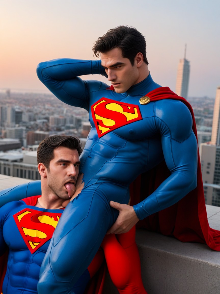 Anatomically Correct, Two Males, He Has One Arm Up Showing His Armpits AI Gay Porn